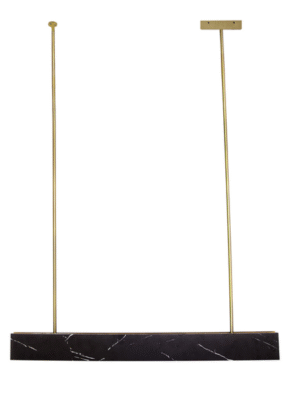 PENDENTE ACHILLE  PRETO E DOURADO L6CM C120CM A12CM 1XLED 20W 3000K