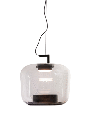 PENDENTE AILSA TRANSPARENTE E PRETO D35CM A36CM 1XLED INTEGRADO 7W 3000K 560LM I