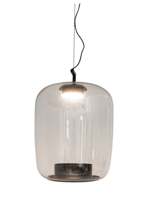 PENDENTE AILSA TRANSPARENTE E PRETO D36CM A50CM 1XLED INTEGRADO 7W 3000K 560LM I