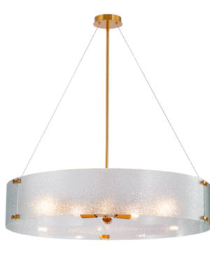 PENDENTE ALLE TRANSPARENTE E DOURADO D80CM A16CM 6XE27 MAX 60W
