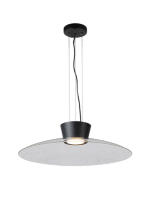 PENDENTE ANT TRANSPARENTE E PRETO D41CM A17CM 1XLED 12W 3000K