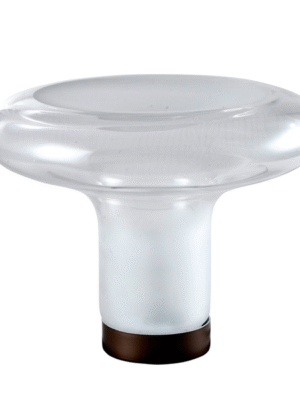 ABAJUR BOOM TRANSPARENTE E CAFE D42CM A32CM 1XE27  MAX 40W