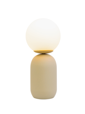 ABAJUR CUICA BEGE E OPALINO D15CM A34CM 1XE27  MAX 40W