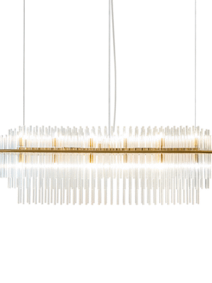 PENDENTE DOPPLER TRANSPARENTE E DOURADO L35CM C120CM A40CM 24XG9 MAX 25W