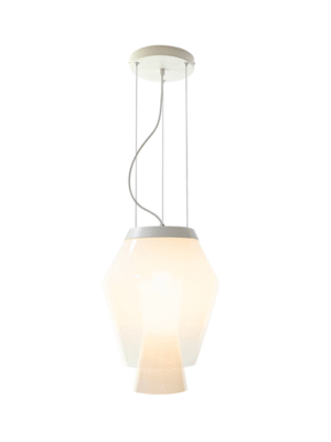 PENDENTE DUO BRANCO E TRANSPARENTE D32CM A46CM 1XE27 MAX 40W
