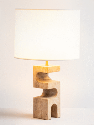 ABAJUR (BASE) ESCHER BEGE E DOURADO L12CM C12CM A43CM 1XE27  MAX 40W