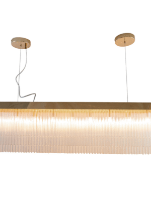 PENDENTE ESPINO TRANSPARENTE E DOURADO L14.6CM C102CM A28CM 9XG9 MAX 25W