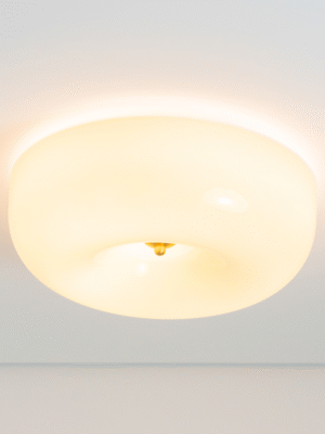 PLAFON FLAN BEGE E DOURADO D38.6CM A12CM 1XLED 24W 2700K
