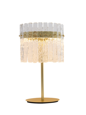 ABAJUR FREDDO TRANSPARENTE E DOURADO L18CM C30CM A55CM 1XLED 11W 3000K