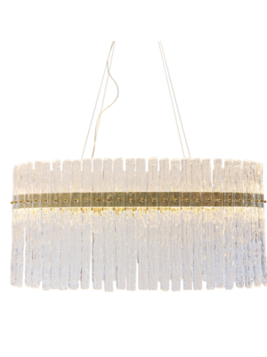 PENDENTE FREDDO TRANSPARENTE E DOURADO L34CM C85CM A40CM 1XLED 70W 3000K