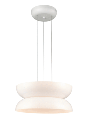 PENDENTE GAMELA OPALINO E BRANCO D43CM A18CM 2XLED 10W 3000K