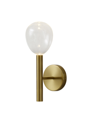 ARANDELA GUM DOURADO E TRANSPARENTE L14.5CM C16CM A34CM 1XLED 2W 3000K