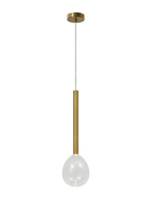 PENDENTE GUM DOURADO E TRANSPARENTE D14.5CM A56CM 1XLED 2W 3000K