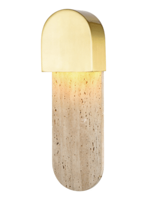 ARANDELA LUNGO BEGE E DOURADO L13.5CM C6CM A40CM 1XG9 MAX 5W