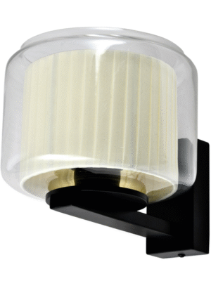 ARANDELA MALIA TRANSPARENTE E BEGE L20CM C25CM A16CM 1XE27 MAX 40W