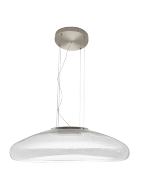 PENDENTE MATI TRANSPARENTE E NIQUELADO D60CM A17.5CM 1XLED 18W 3000K