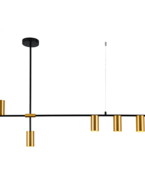 PENDENTE MORSE DOURADO E PRETO L5CM C123CM A40CM 5XE27 BOLINHA MAX 40W IP20