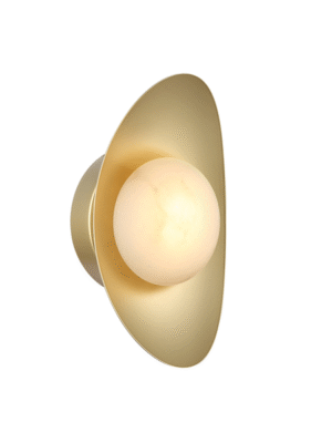 ARANDELA OSTIC DOURADO E NATURAL L14.4CM C9CM A24.5CM 1XLED 7W 3000K