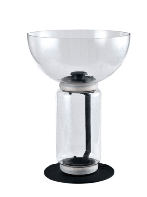 ABAJUR SATELI TRANSPARENTE E PRETO D40CM A54CM 1XLED 17W 3000K