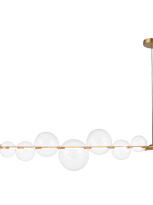 PENDENTE ZEEP DOURADO E TRANSPARENTE L25CM C153CM A25CM 1XLED 12W 3000K