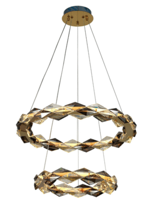 PENDENTE ARGYLE DOURADO E TRANSPARENTE D60CM A6CM 1XLED 45W 3000K