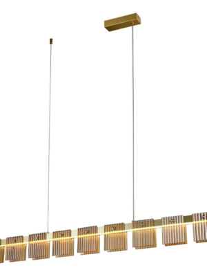 PENDENTE ARRAY DOURADO E AMBAR L7CM C122CM A12CM 1XLED 24W 3000K