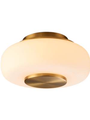 PLAFON CINTILA OPALINO / DOURADO (D)40CM (A)18CM 1XLED 15W 2700K 750LM IP20