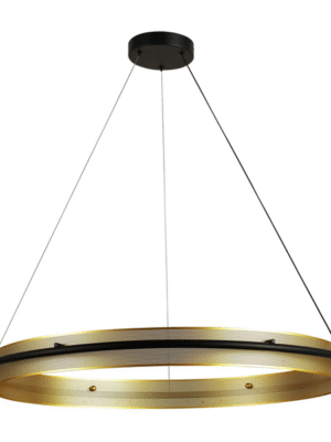 PENDENTE DOLLAGE PRETO E DOURADO D80CM A7CM 1XLED 36W 3000K