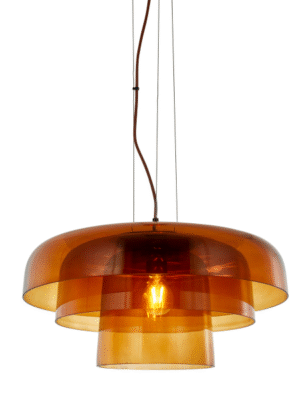 PENDENTE JELLY MARROM E CAFE D50CM A25CM 1XE27 MAX 60W