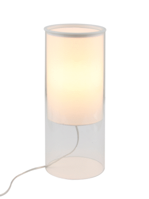ABAJUR LEVIT TRANSPARENTE / BRANCO (D)16CM (A)40CM 1XE27 BULBO MAX 40W IP20