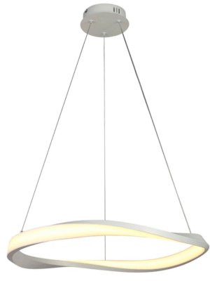 PENDENTE MOBIUS BRANCO D60CM A3CM 1XLED 24W 3000K