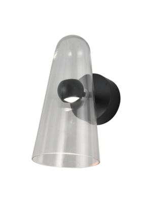 ARANDELA NEMO TRANSPARENTE E PRETO L12CM C0CM A26CM 1XLED 5W 2700K