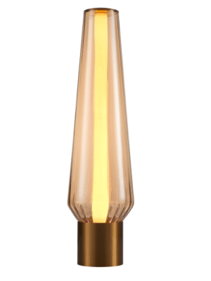 ABAJUR OBELISCO CONHAQUE / DOURADO (D)16CM (A)61CM 1XLED 10W 2700K 500LM IP20