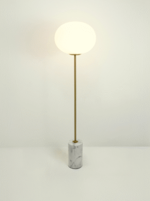 COLUNA PINNA OPALINO E DOURADO D35CM A130CM 1XE27  MAX 60W