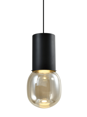 PENDENTE PLIM AMBAR E PRETO D22CM A47CM 1XLED 16W 2700K