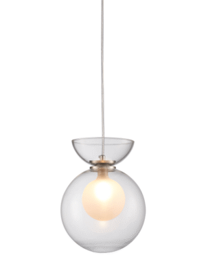 PENDENTE SIBILA TRANSPARENTE E NIQUELADO D20CM A28CM 1XG9 MAX 5W