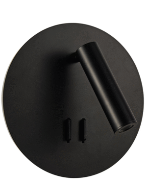 ARANDELA SKOP PRETO D18CM A10CM 1XLED 10W 3000K