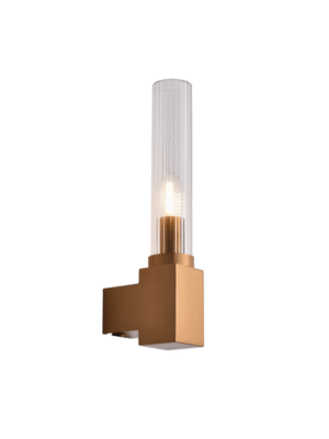 ARANDELA AGOSTINO DOURADO E TRANSPARENTE L6CM C12CM A35.5CM 1XE14 MAX 10W