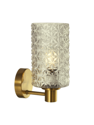ARANDELA BIBLIOTECA DOURADO E TRANSPARENTE L12.5CM C17.5CM A26.5CM 1XE27 MAX 40W