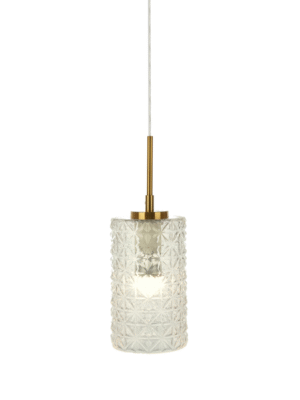 PENDENTE BIBLIOTECA DOURADO E TRANSPARENTE D12.5CM A33.5CM 1XE27 MAX 40W