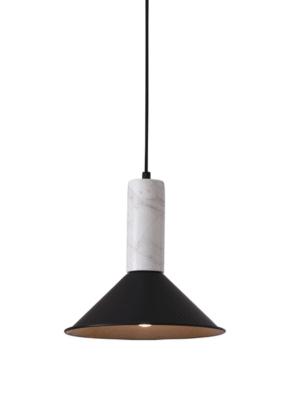 PENDENTE BRAIDENSE BRANCO E PRETO D26CM A27CM 1XE27 MAX 40W