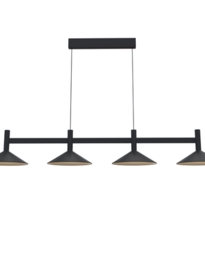 PENDENTE CALDEIRA PRETO (C)133CM (L)25CM (A)19CM 4XLED 4,125W 2700K IP20