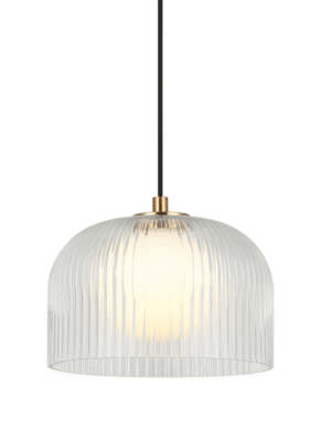 PENDENTE CIOVASSO TRANSPARENTE E DOURADO D20CM A13CM 1XG9 MAX 25W
