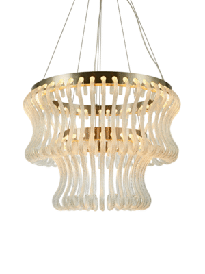 PENDENTE CLAVES TRANSPARENTE / NIQUELADO (D)80CM (A)65CM 1XLED 95W 2700K IP20