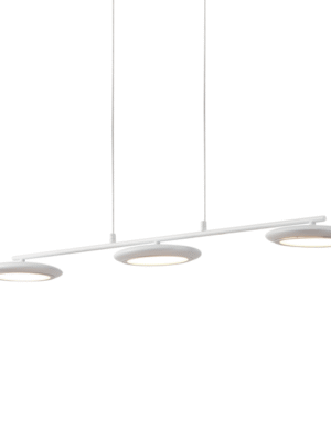 PENDENTE DANDELIN BEGE E BRANCO L98.5CM C19CM A6CM 3XLED 4,5W 3000K