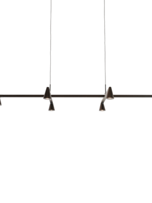 PENDENTE EKI PRETO (C)110CM (L)58CM (A)14CM 6XLED 6W 2700K IP20