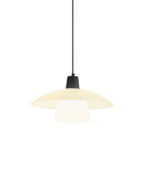 PENDENTE FIORI OPALINO E PRETO D40CM A25CM 1XE27 MAX 25W
