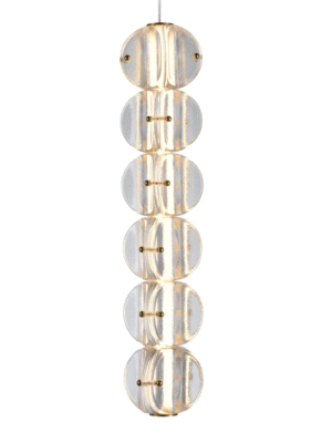 PENDENTE GIOIA TRANSPARENTE / DOURADO (D)12CM (A)55CM 1XLED 13W 3000K IP20
