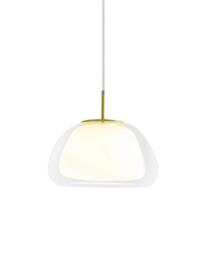 PENDENTE MANZONI TRANSPARENTE E DOURADO D40CM A28CM 1XE27 MAX 25W