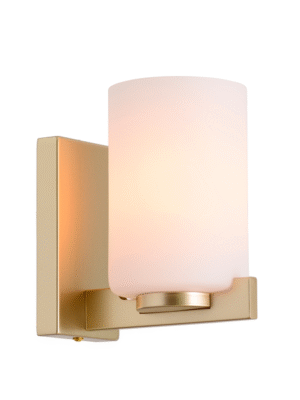 ARANDELA BRANDA DOURADO E OPALINO L10CM C17CM A17CM 1XE27 MAX 40W